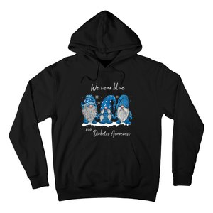 We Wear Blue For Diabetes Awareness Gnomes T1D Hoodie