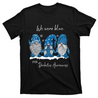 We Wear Blue For Diabetes Awareness Gnomes T1D T-Shirt