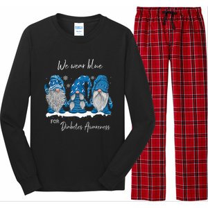 We Wear Blue For Diabetes Awareness Gnomes T1D Long Sleeve Pajama Set