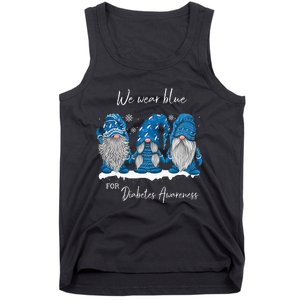 We Wear Blue For Diabetes Awareness Gnomes T1D Tank Top