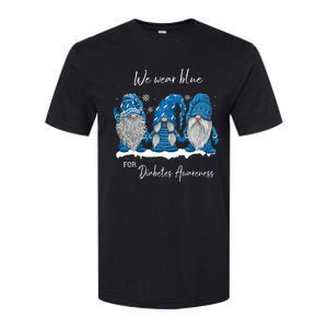 We Wear Blue For Diabetes Awareness Gnomes T1D Softstyle CVC T-Shirt