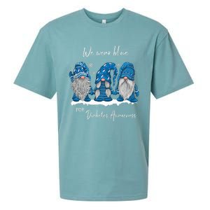 We Wear Blue For Diabetes Awareness Gnomes T1D Sueded Cloud Jersey T-Shirt