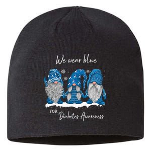 We Wear Blue For Diabetes Awareness Gnomes T1D Sustainable Beanie