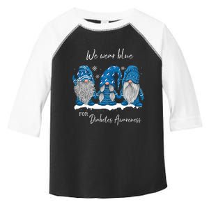 We Wear Blue For Diabetes Awareness Gnomes T1D Toddler Fine Jersey T-Shirt