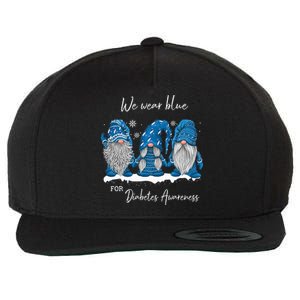 We Wear Blue For Diabetes Awareness Gnomes T1D Wool Snapback Cap