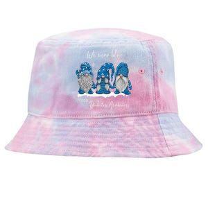 We Wear Blue For Diabetes Awareness Gnomes T1D Tie-Dyed Bucket Hat