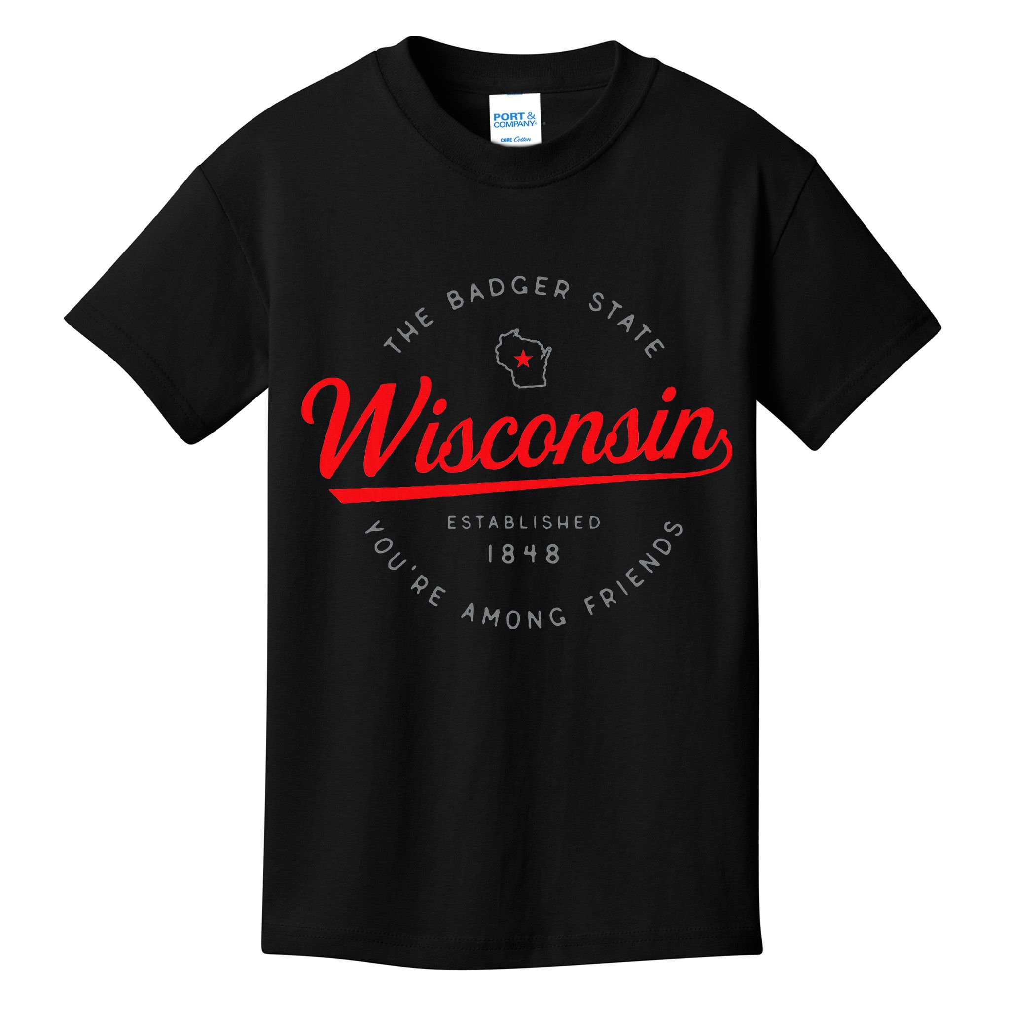 Wisconsin Wi Badger State YouRe Among Friends In Wisconsin Kids T-Shirt