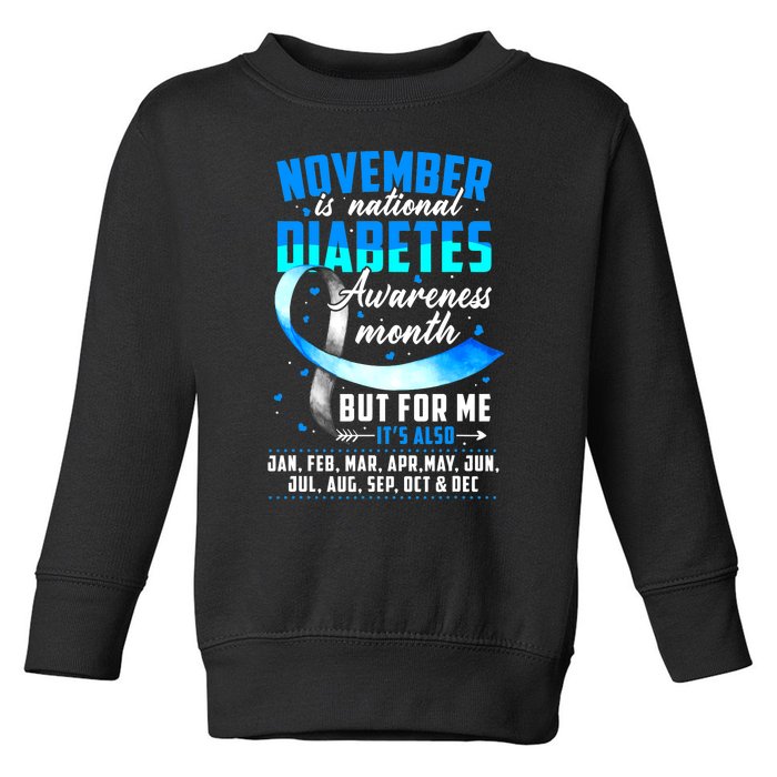 We Wear Blue For Diabetes Awareness Gift Toddler Sweatshirt