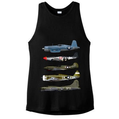 Ww2 Warplane Bgreat Gift17 P51 Mustang F4u Corsair P40 Warhawk Gift Ladies PosiCharge Tri-Blend Wicking Tank