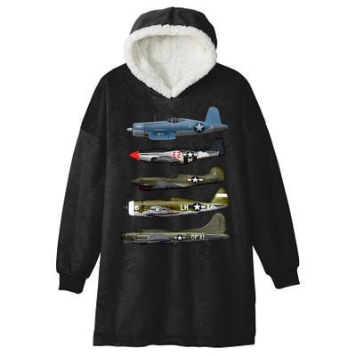 Ww2 Warplane Bgreat Gift17 P51 Mustang F4u Corsair P40 Warhawk Gift Hooded Wearable Blanket