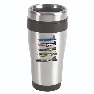 Ww2 Warplane Bgreat Gift17 P51 Mustang F4u Corsair P40 Warhawk Gift 16oz Travel Tumbler