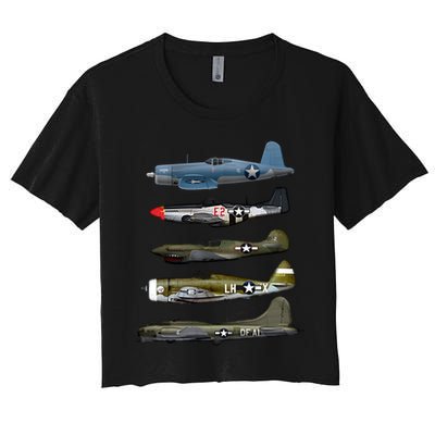 Ww2 Warplane Bgreat Gift17 P51 Mustang F4u Corsair P40 Warhawk Gift Crop Top