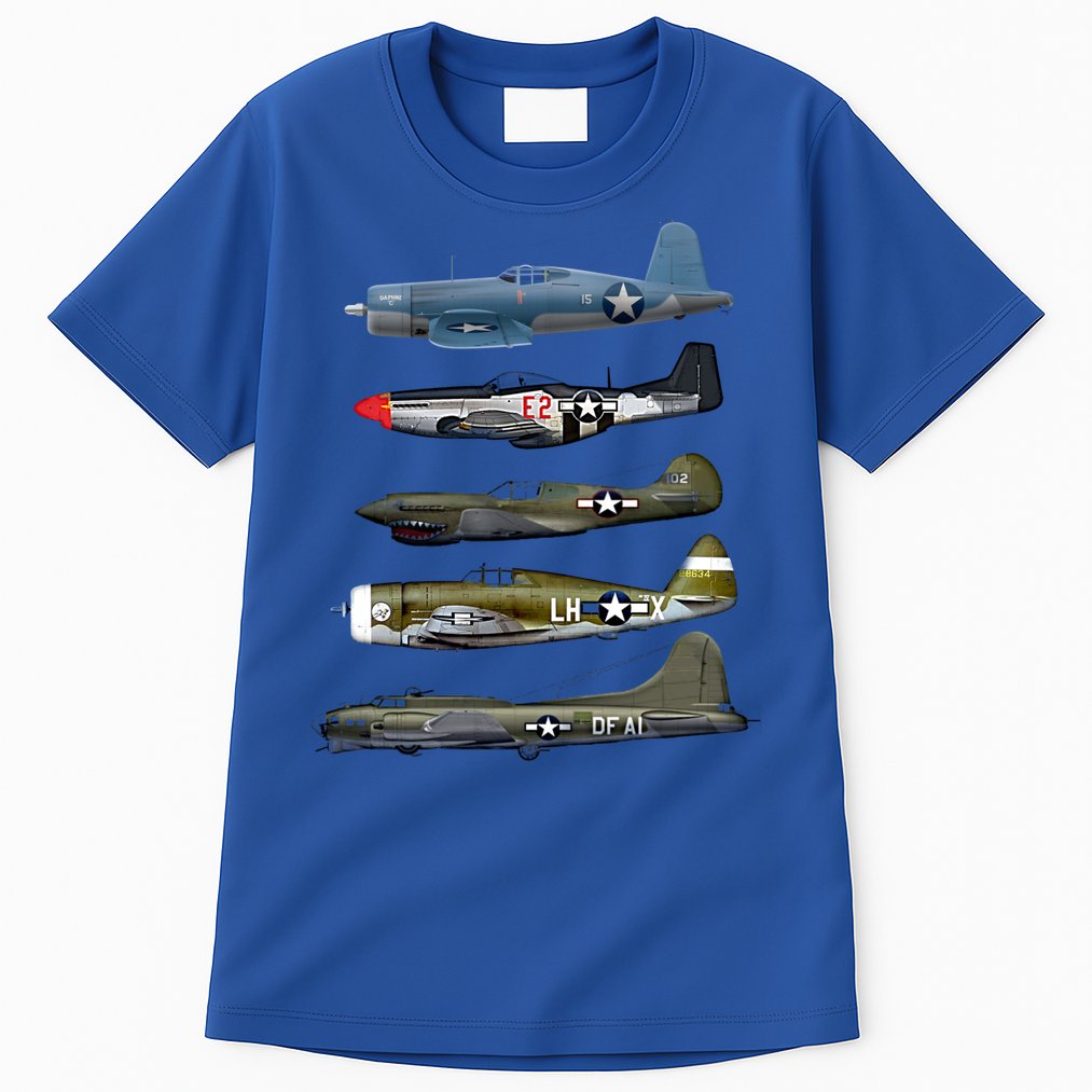Ww2 Warplane Bgreat Gift17 P51 Mustang F4u Corsair P40 Warhawk Gift Tall T-Shirt
