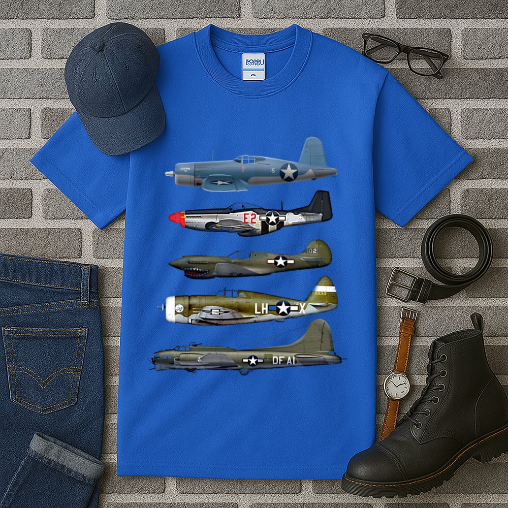 Ww2 Warplane Bgreat Gift17 P51 Mustang F4u Corsair P40 Warhawk Gift Tall T-Shirt
