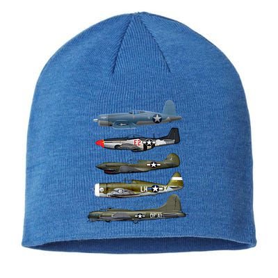 Ww2 Warplane Bgreat Gift17 P51 Mustang F4u Corsair P40 Warhawk Gift Sustainable Beanie
