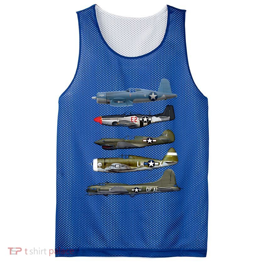 Ww2 Warplane Bgreat Gift17 P51 Mustang F4u Corsair P40 Warhawk Gift Mesh Reversible Basketball Jersey Tank