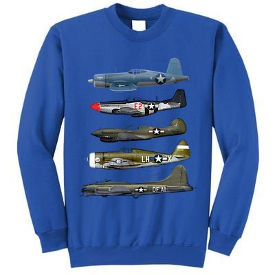 Ww2 Warplane Bgreat Gift17 P51 Mustang F4u Corsair P40 Warhawk Gift Tall Sweatshirt