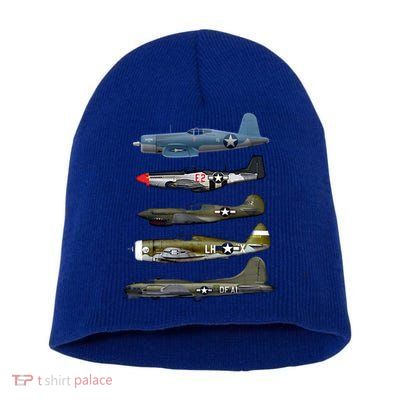 Ww2 Warplane Bgreat Gift17 P51 Mustang F4u Corsair P40 Warhawk Gift Short Acrylic Beanie