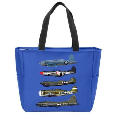 Ww2 Warplane Bgreat Gift17 P51 Mustang F4u Corsair P40 Warhawk Gift Zip Tote Bag