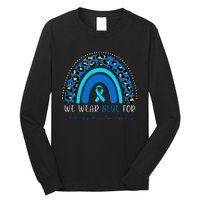 We Wear Blue Child Abuse Prevention Month Leopard Rainbow Long Sleeve Shirt