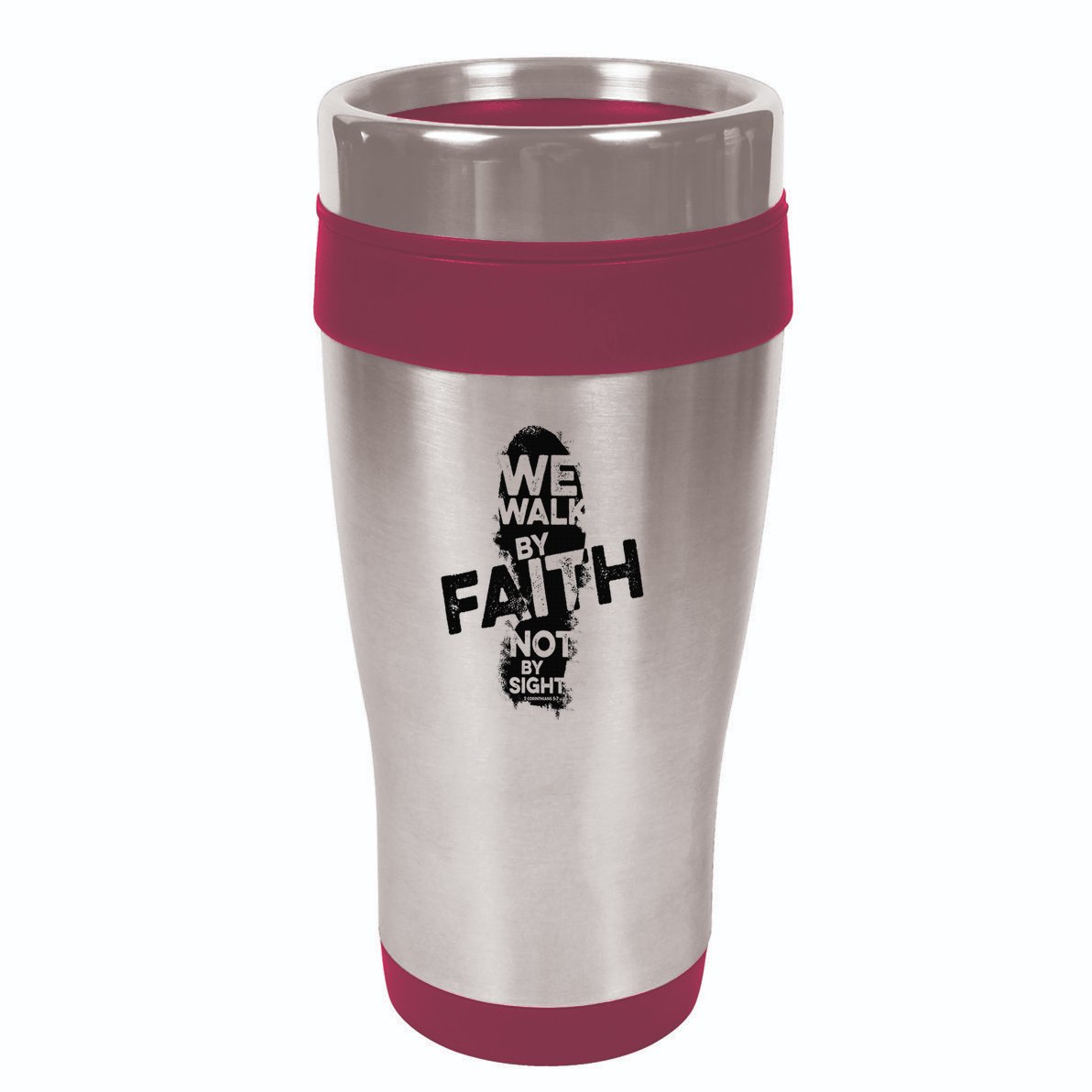 We Walk By Faith Not By Sight Christian Faith in God Vintage 16oz Travel Tumbler