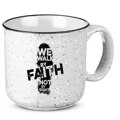 We Walk By Faith Not By Sight Christian Faith in God Vintage 15oz Campfire Ceramic Mug