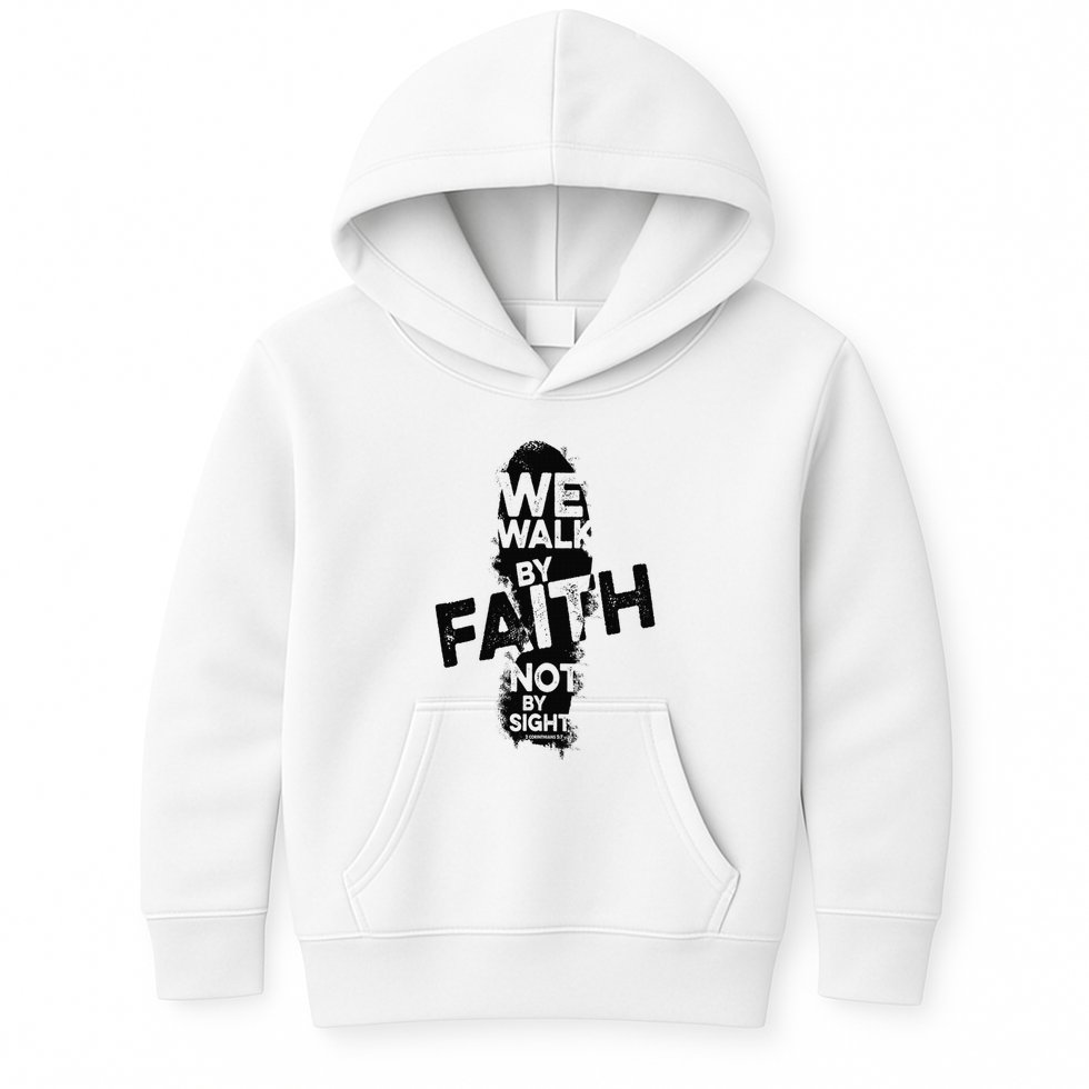 We Walk By Faith Not By Sight Christian Faith in God Vintage Kids Hoodie