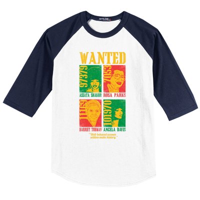 Wanted Well Behaved Cool Black History Month Gift Meaningful Gift Baseball Sleeve Shirt