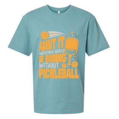 Weekends Would Be Boring Without Pickleball Player Premium Sueded Cloud Jersey T-Shirt