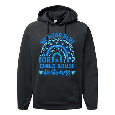 We Wear Blue Child Abuse Prevention Child Abuse Awareness Performance Fleece Hoodie