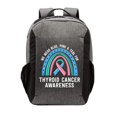 We Wear Blue Pink Teal Thyroid Cancer Awareness Family Group Gift Vector Backpack