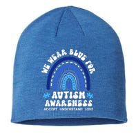 We Wear Blue For Autism Awareness Sustainable Beanie