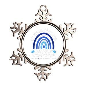 We Wear Blue For Autism Awareness Metallic Star Ornament