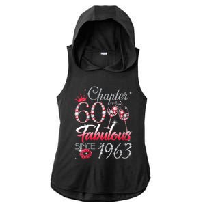 WoM.e.ns WoM.e.ns Chapter 60 Fabulous Since 1963 60th Birthday Queen V-Neck Ladies PosiCharge Tri-Blend Wicking Draft Hoodie Tank