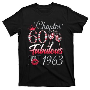 WoM.e.ns WoM.e.ns Chapter 60 Fabulous Since 1963 60th Birthday Queen V-Neck T-Shirt