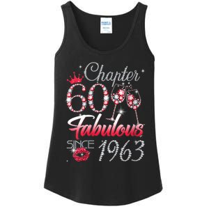 WoM.e.ns WoM.e.ns Chapter 60 Fabulous Since 1963 60th Birthday Queen V-Neck Ladies Essential Tank