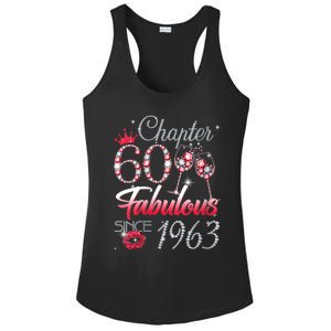 WoM.e.ns WoM.e.ns Chapter 60 Fabulous Since 1963 60th Birthday Queen V-Neck Ladies PosiCharge Competitor Racerback Tank