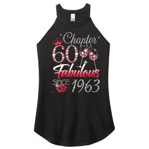 WoM.e.ns WoM.e.ns Chapter 60 Fabulous Since 1963 60th Birthday Queen V-Neck Women's Perfect Tri Rocker Tank