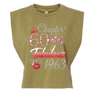 WoM.e.ns WoM.e.ns Chapter 60 Fabulous Since 1963 60th Birthday Queen V-Neck Garment-Dyed Women's Muscle Tee