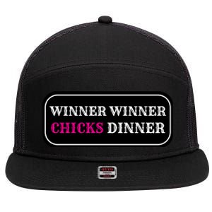 Winner Winner Chicks Dinner 7 Panel Mesh Trucker Snapback Hat