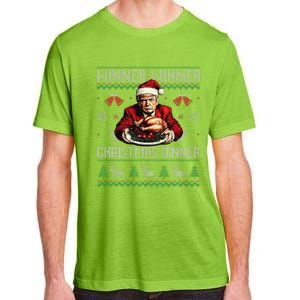 Winner Winner Christmas Dinner Santa Trump Ugly Sweater Xmas Adult ChromaSoft Performance T-Shirt