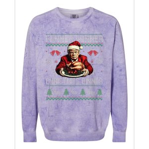 Winner Winner Christmas Dinner Santa Trump Ugly Sweater Xmas Colorblast Crewneck Sweatshirt