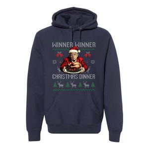 Winner Winner Christmas Dinner Santa Trump Ugly Sweater Xmas Premium Hoodie