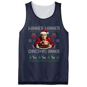 Winner Winner Christmas Dinner Santa Trump Ugly Sweater Xmas Mesh Reversible Basketball Jersey Tank