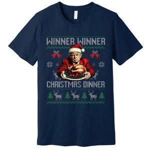 Winner Winner Christmas Dinner Santa Trump Ugly Sweater Xmas Premium T-Shirt