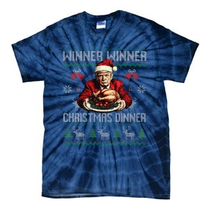 Winner Winner Christmas Dinner Santa Trump Ugly Sweater Xmas Tie-Dye T-Shirt