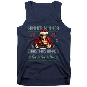 Winner Winner Christmas Dinner Santa Trump Ugly Sweater Xmas Tank Top