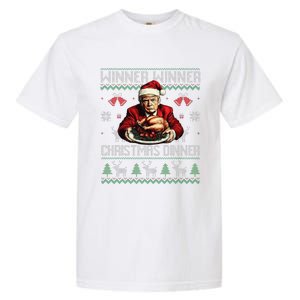 Winner Winner Christmas Dinner Santa Trump Ugly Sweater Xmas Garment-Dyed Heavyweight T-Shirt