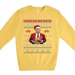 Winner Winner Christmas Dinner Santa Trump Ugly Sweater Xmas Premium Crewneck Sweatshirt