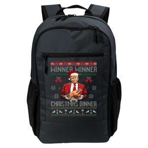 Winner Winner Christmas Dinner Santa Trump Ugly Sweater Xmas Daily Commute Backpack